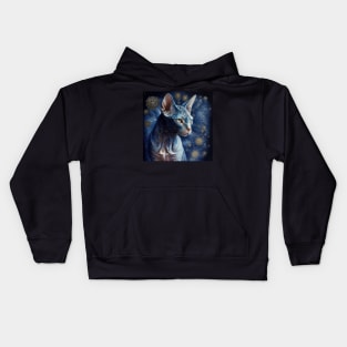 Gold And Blue Sphynx Kids Hoodie